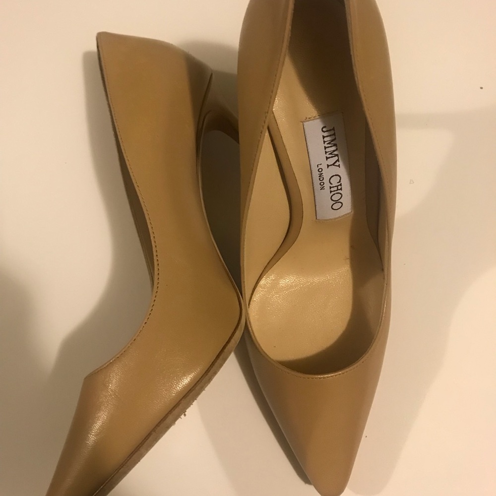 JIMMY CHOO HIGH-HEEL LEATHER PUMPS